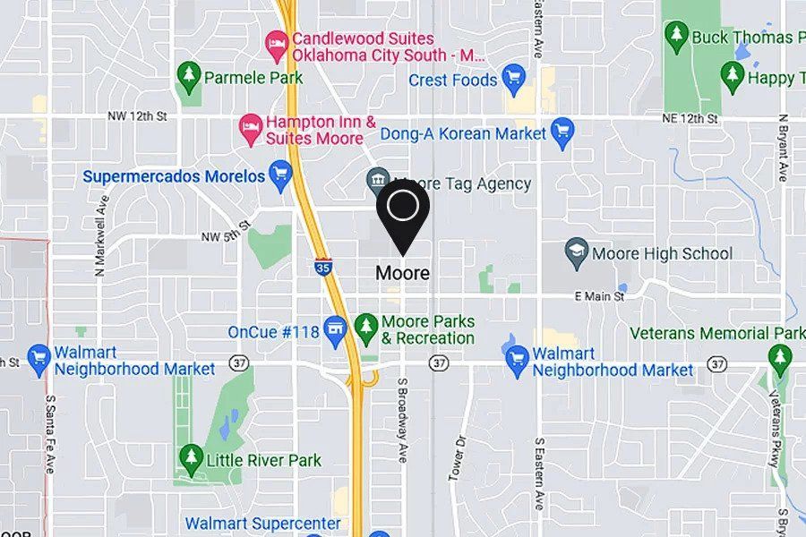 Moore junk removal service area map