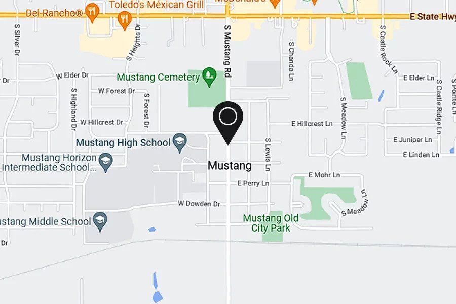 Mustang junk removal service area map