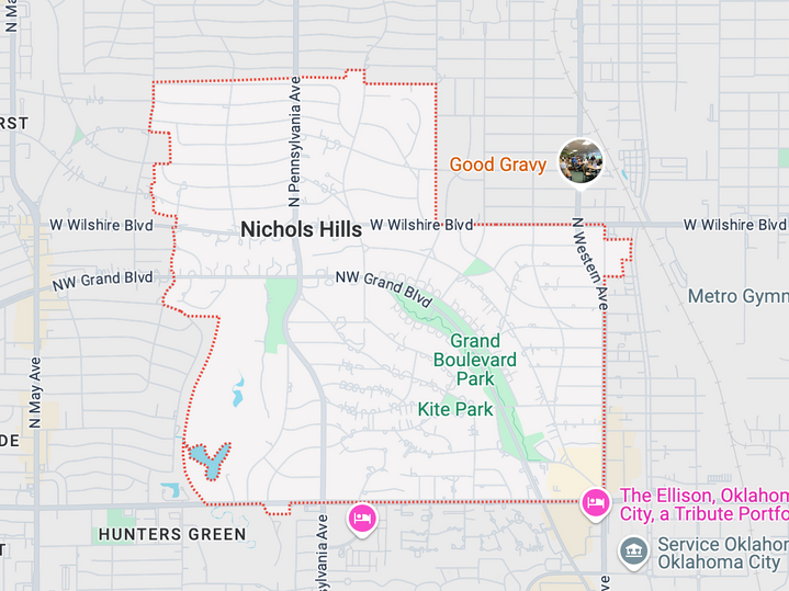 Nichols Hills junk removal service area map