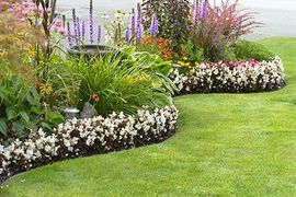 professional landscapers trimming lawn edges