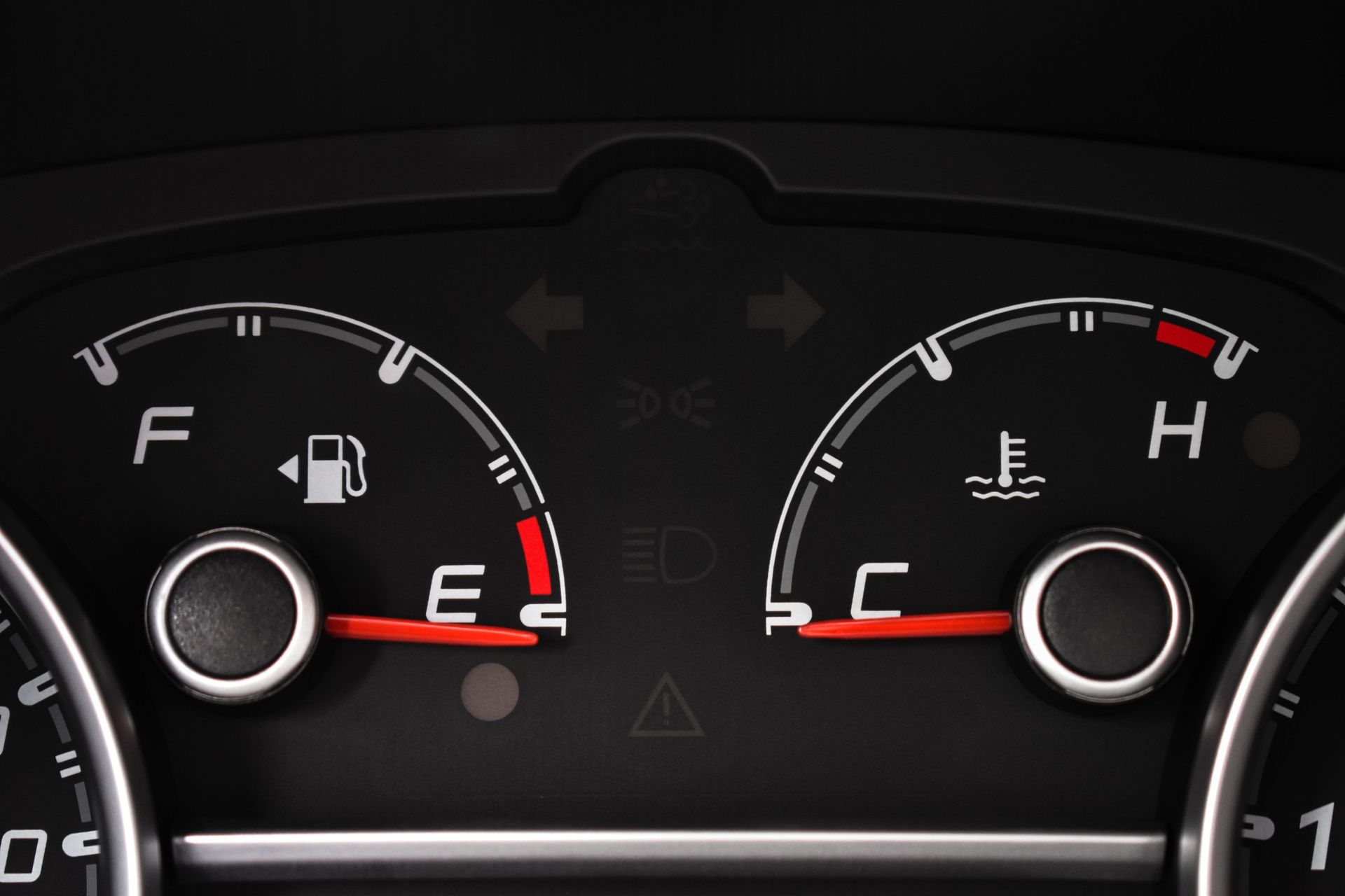 Car dashboard temperature gauge, a key cooling system warning sign checked at AutoWits Scottsdale