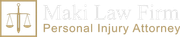Maki Law Firm logo with gold scales icon and &ldquo;Personal Injury Attorney&rdquo; text