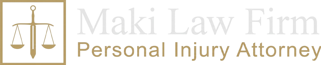 Maki Law Firm logo with gold scales icon and &ldquo;Personal Injury Attorney&rdquo; text