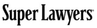 Super Lawyers A black and white logo for super lawyers