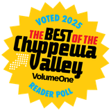 A yellow sticker that says voted 2025 the best of the chapplewa valley volume one reader poll