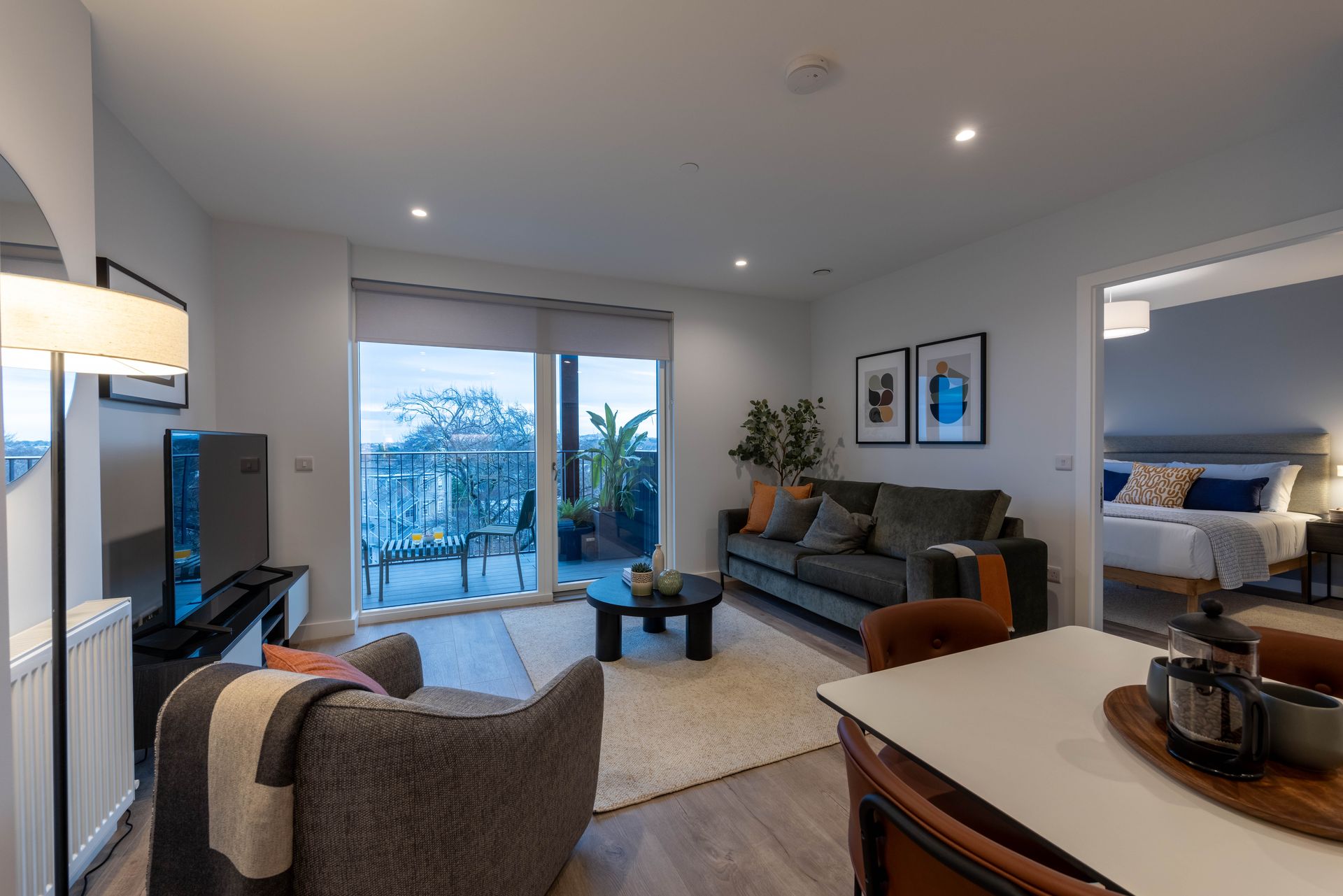 Living room at Alta Verde in Dublin, IR.