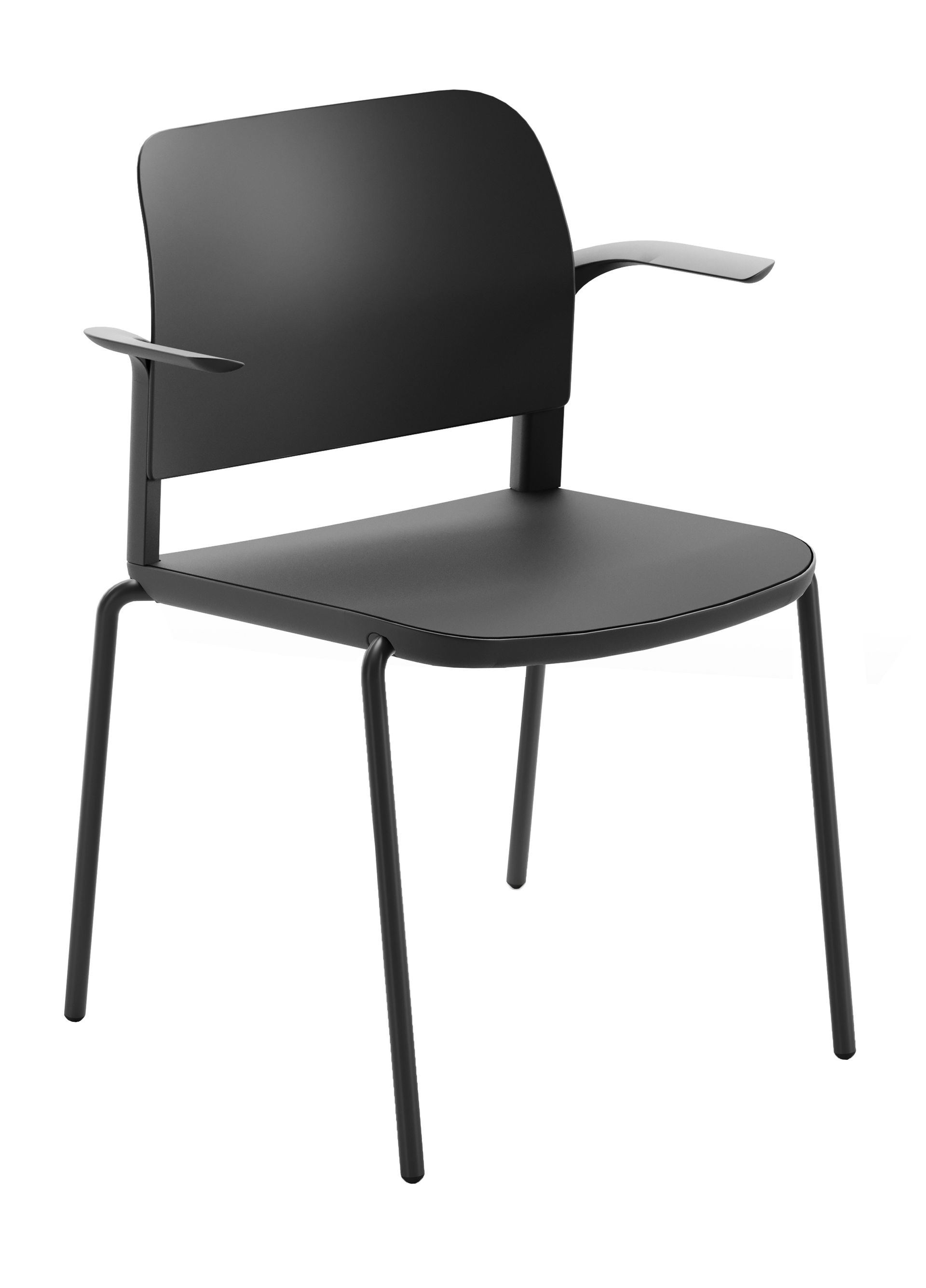 Una silla con reposabrazos sobre un fondo blanco.