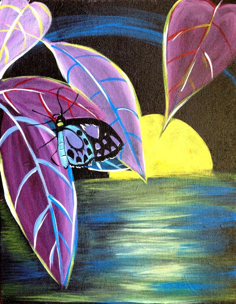 butterfly sunset