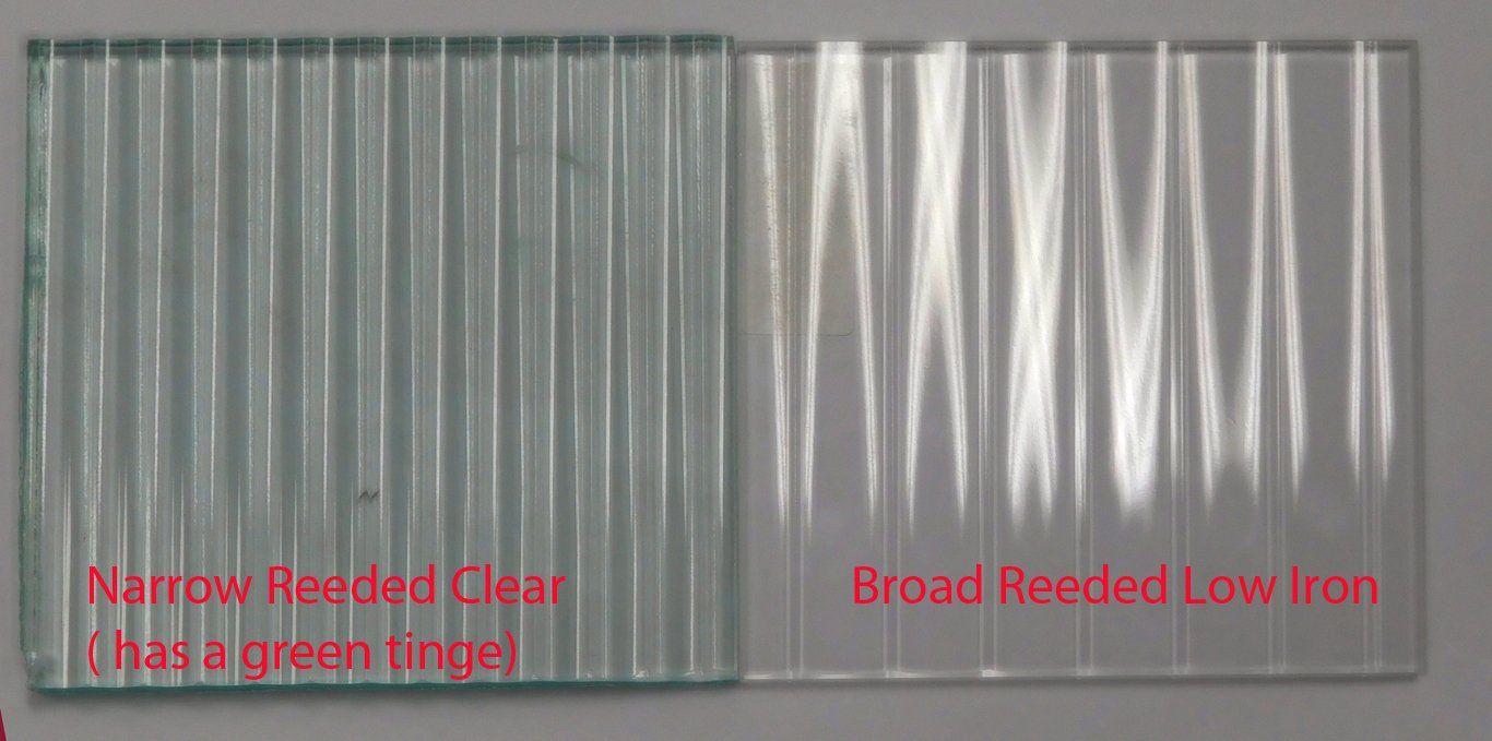 Lab test image showing narrow and broad reflected diffraction patterns on a gray background