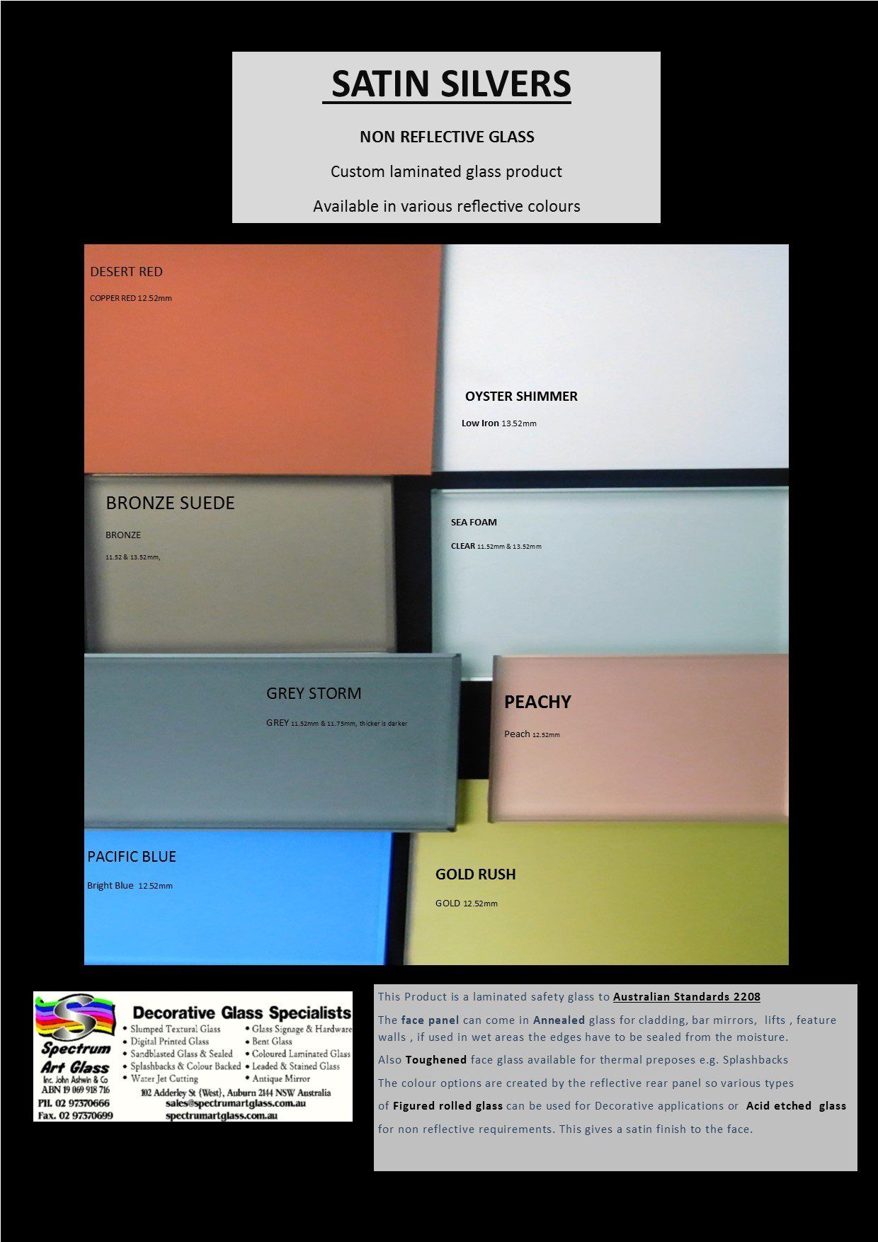 Satin Silvers color palette with pastel swatches and labels on a black background