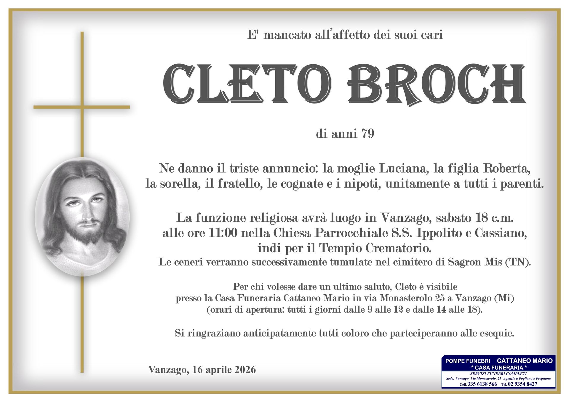 necrologio Cleto Broch