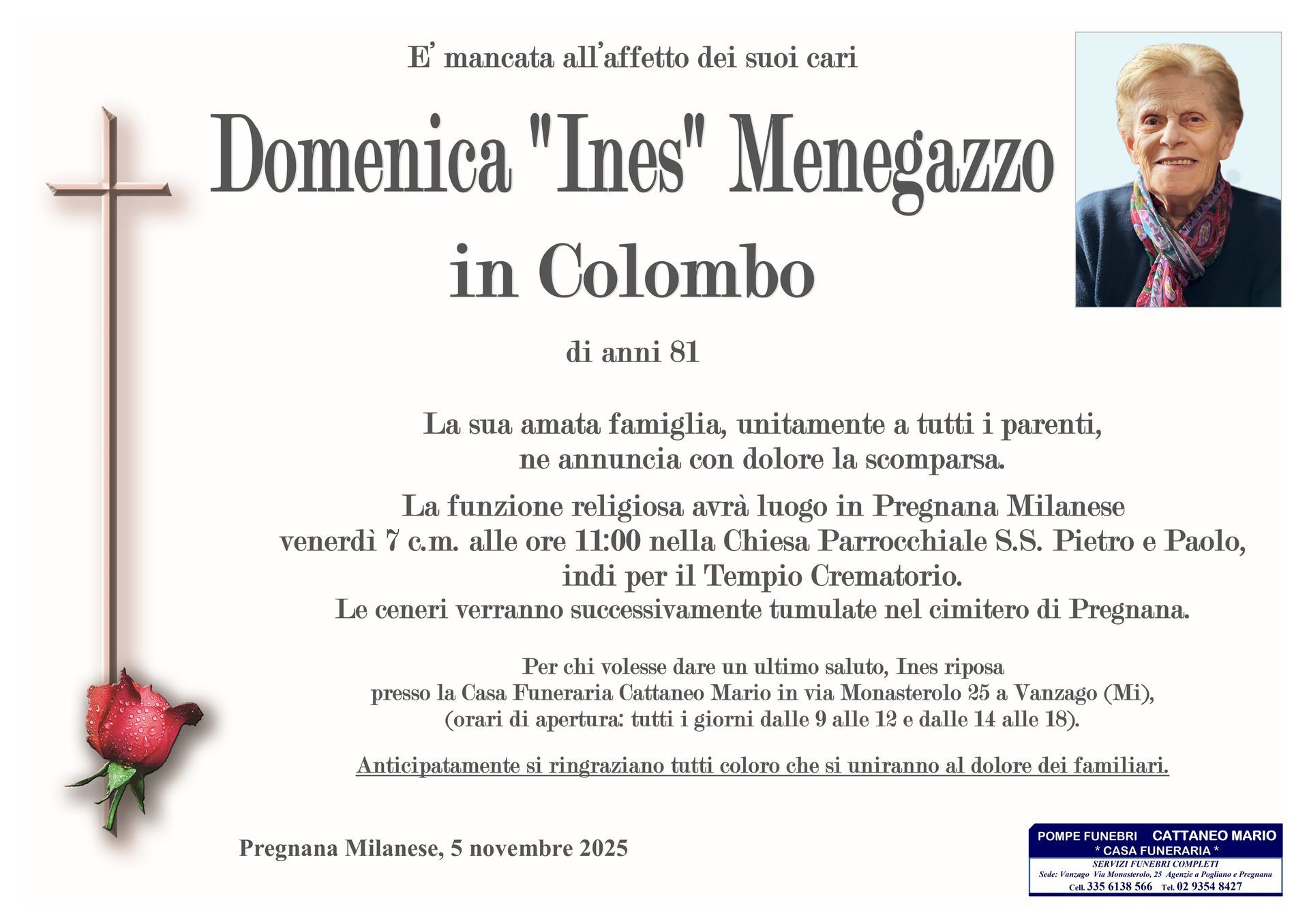 necrologio Domenica