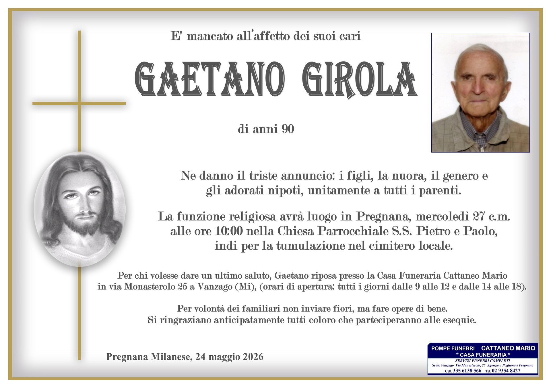 necrologio Gaetano Girola