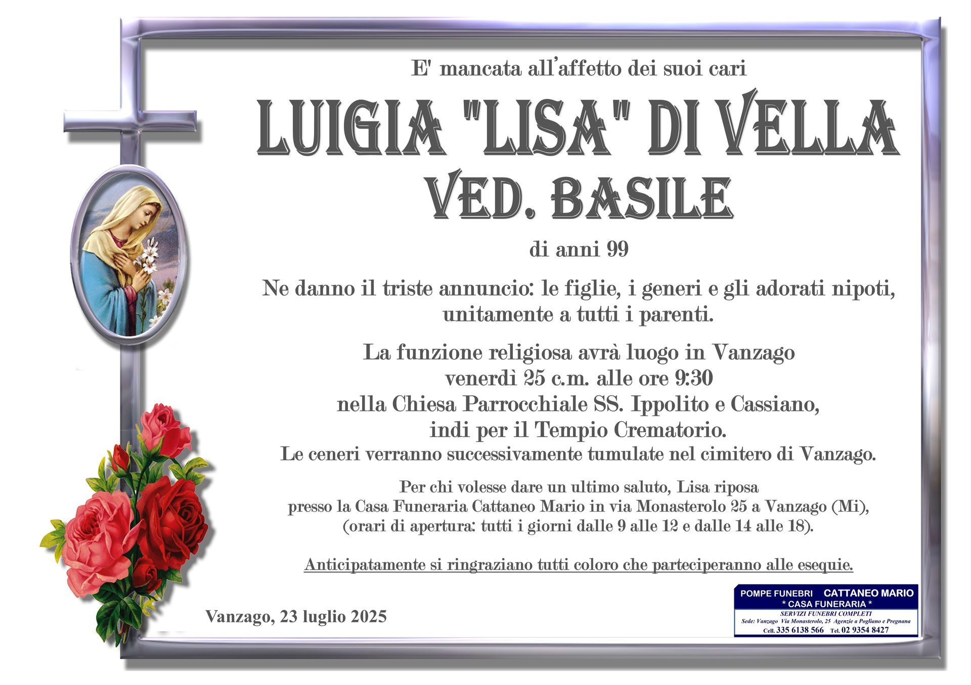 necrologio Luigia