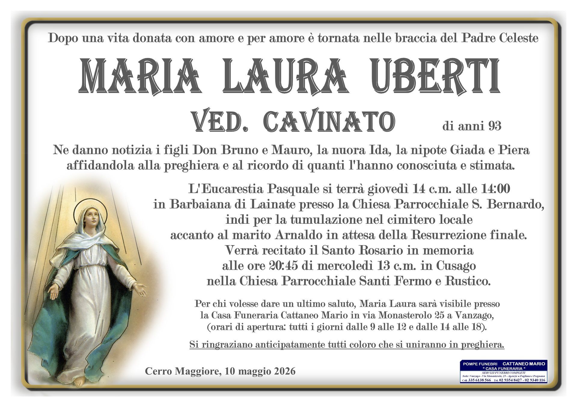 necrologio Maria Laura Uberti