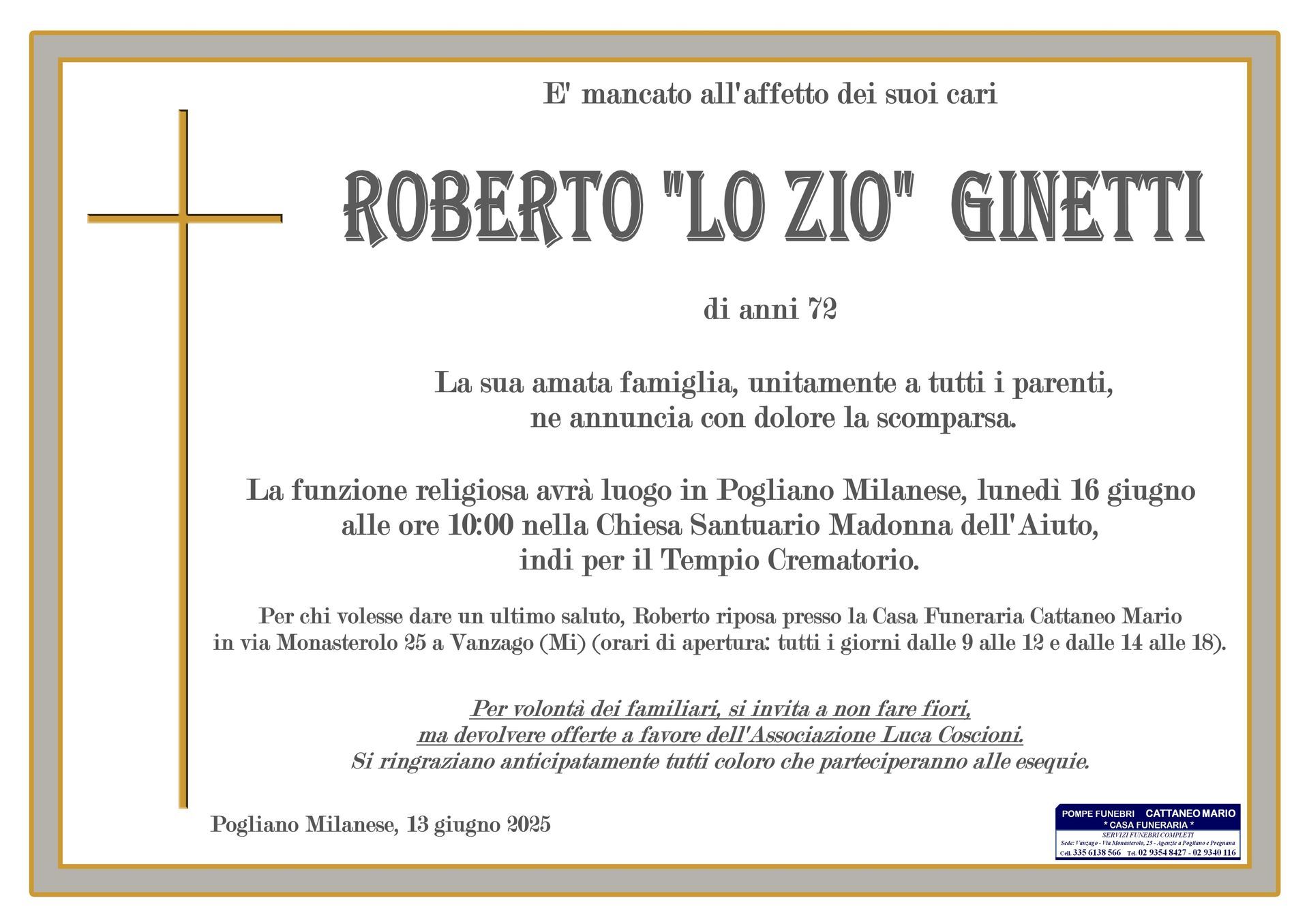 necrologio Roberto