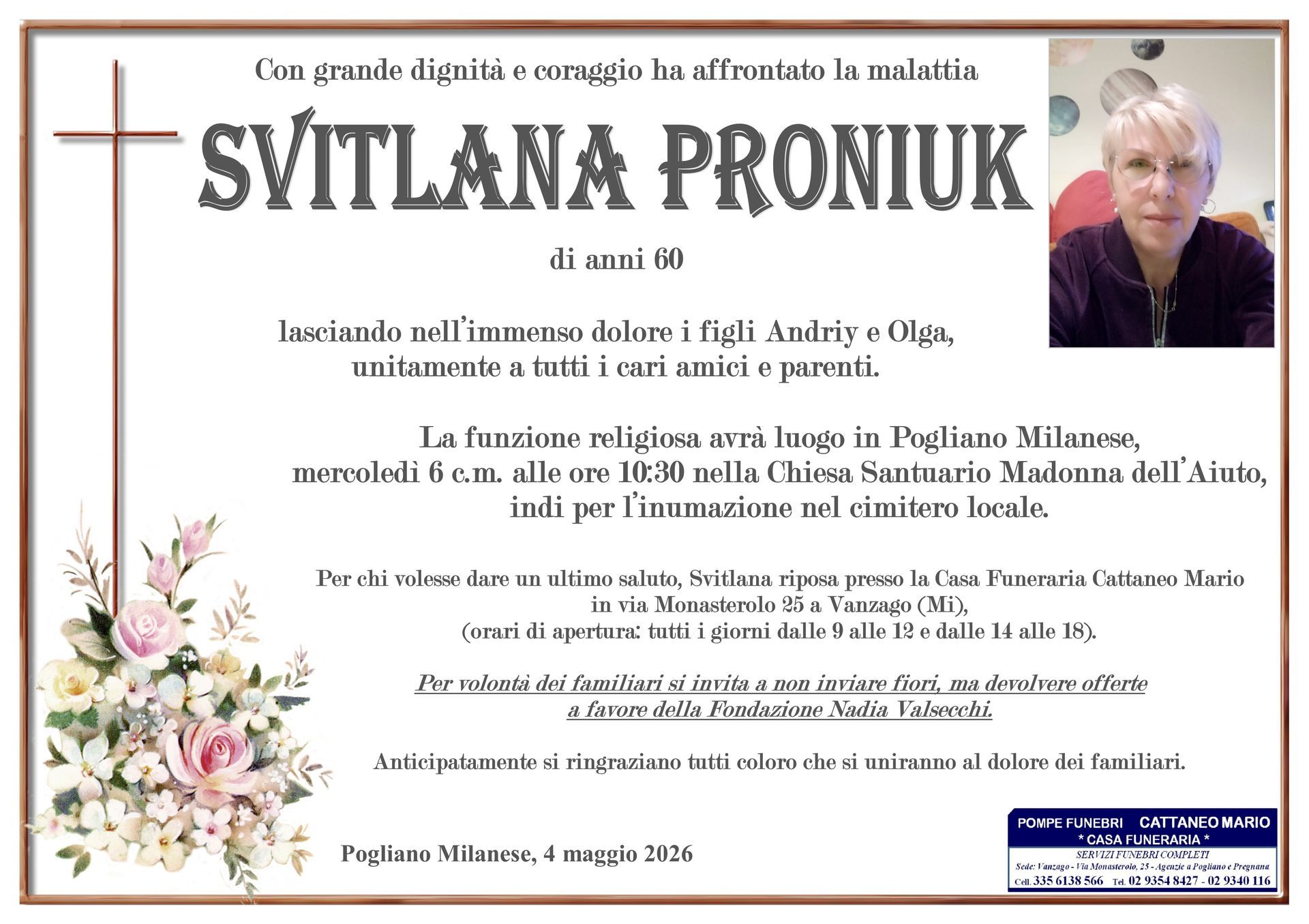 necrologio Svitlana Proniuk