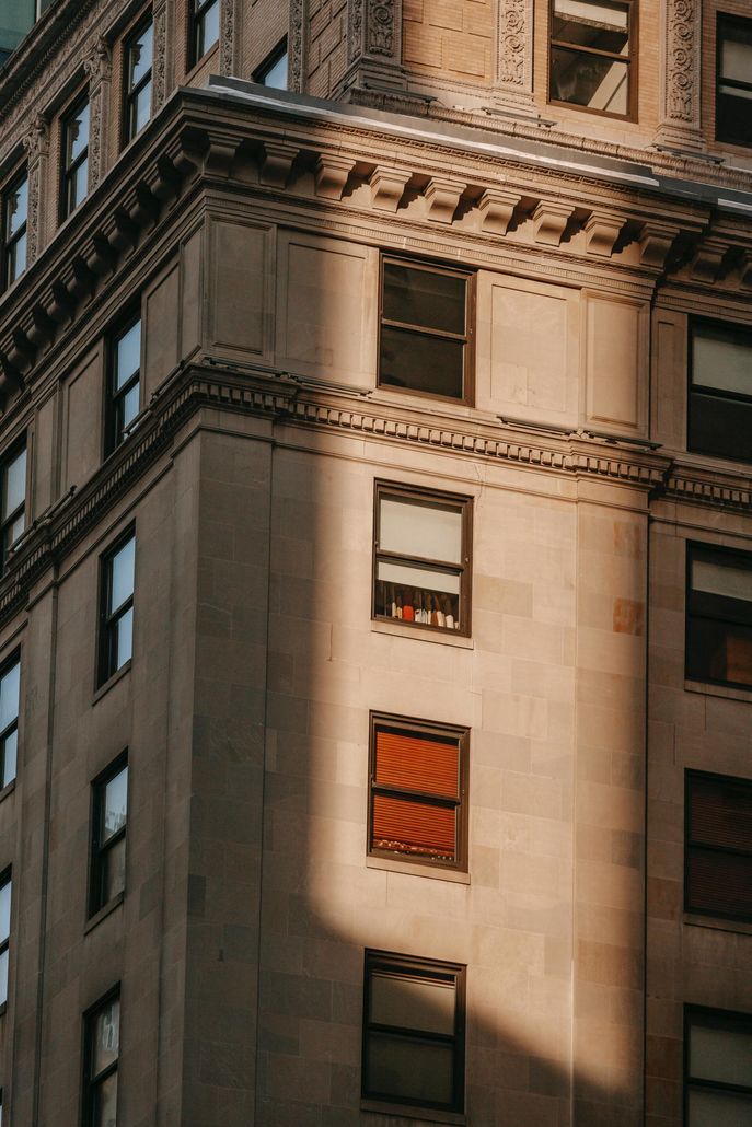 old residential building with brown exterior