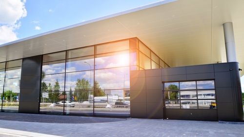 Empty new constructed automobile dealership