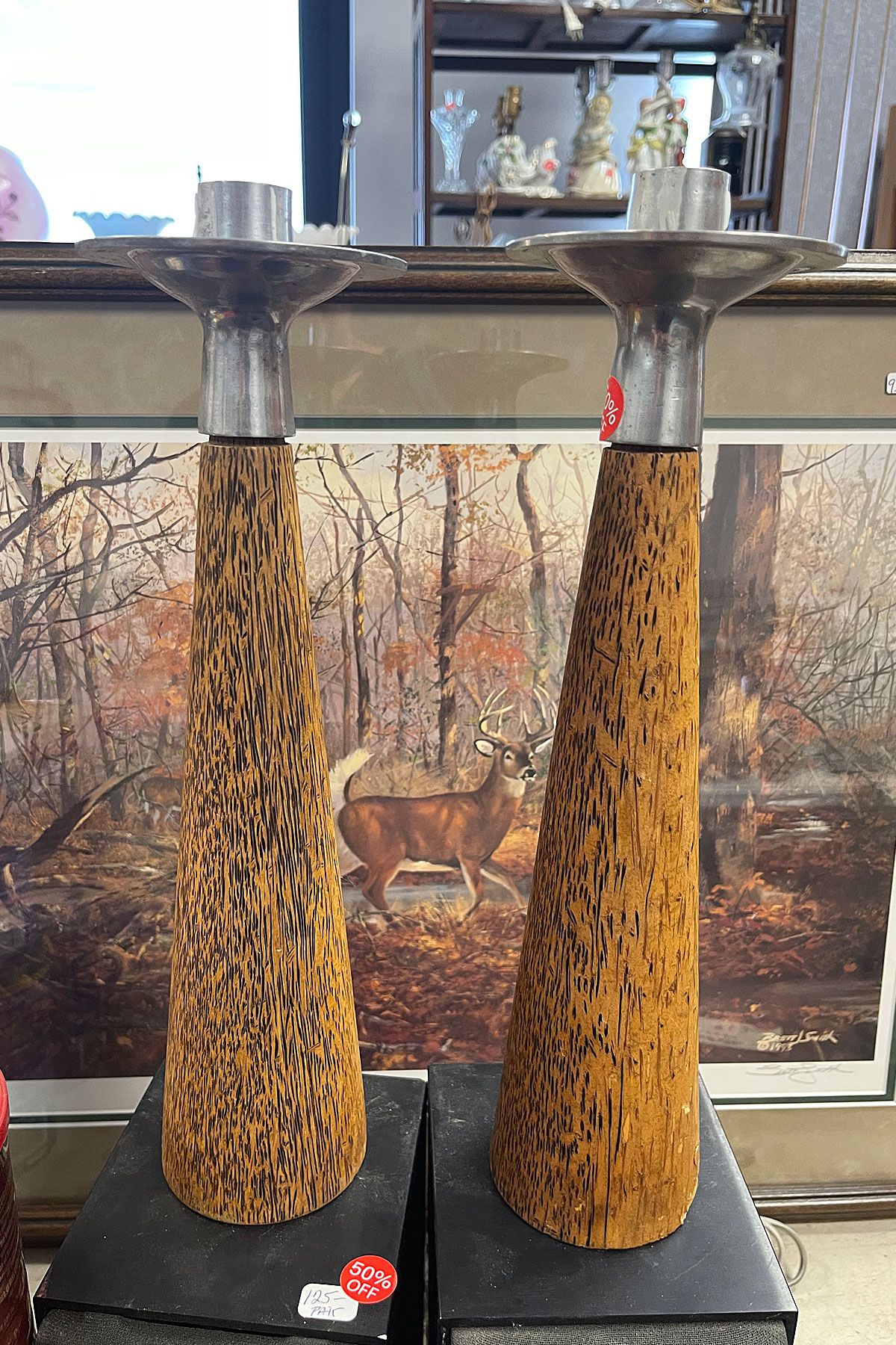 rustic candlestick holders