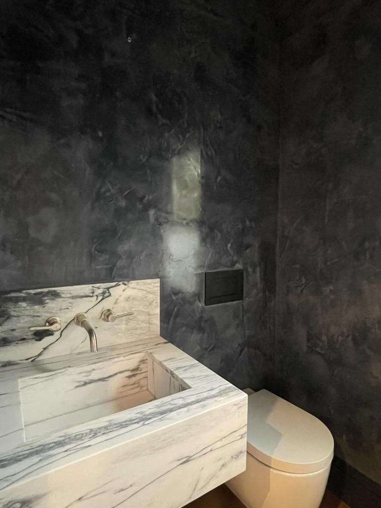 venetian plaster powder room
