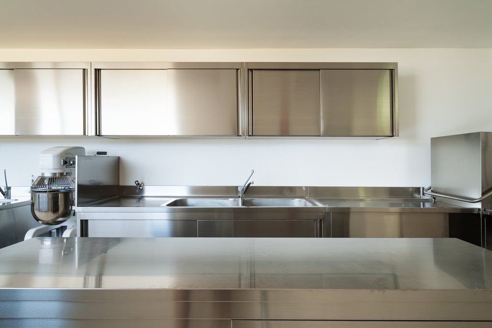 Stainless Steel Commercial Kitchen With Counters — Sheetmetal Improvements & Design in Yatala, QLD