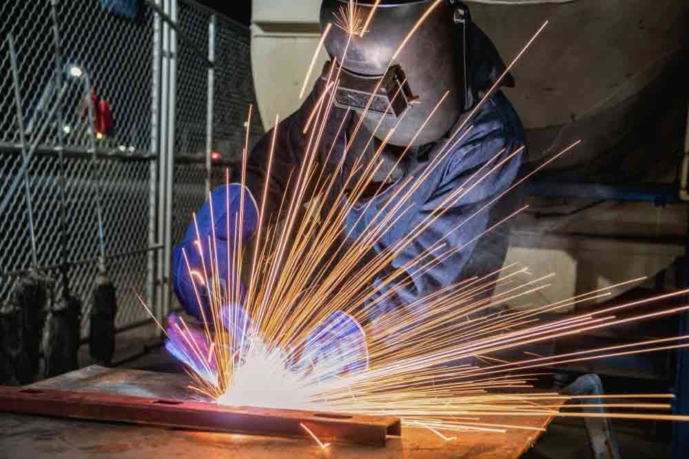 Welder Wearing a Mask — Sheetmetal Improvements & Design in Burleigh Heads, QLD