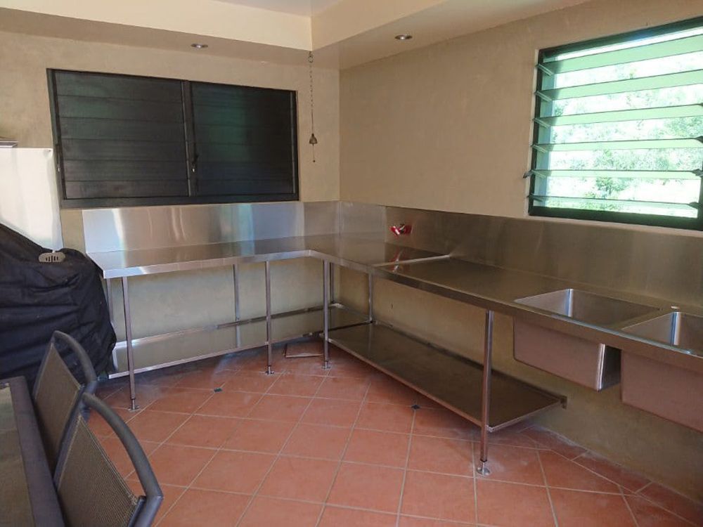 Stainless Steel Outdoor Kitchen With Two Sinks — Sheetmetal Improvements & Design in Burleigh Heads, QLD
