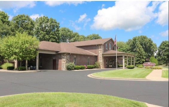 Several photos of interior and exterior photos of Stemm Lawson Peterson Funeral Home and Cremation Center in Elkhart, IN.