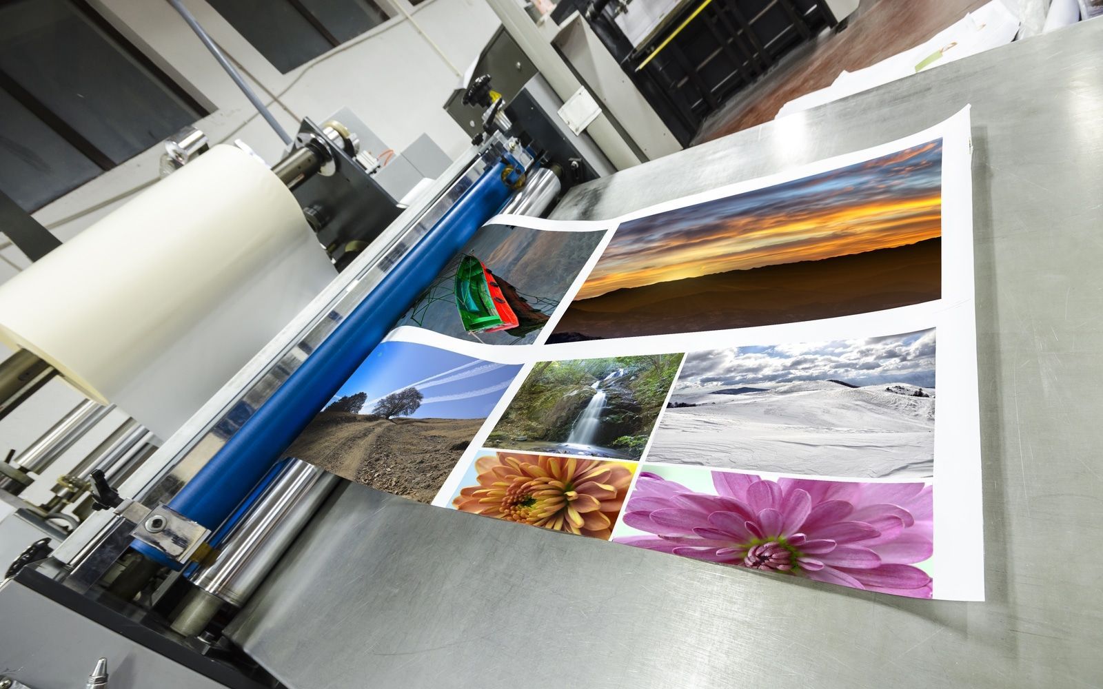Large format printed banner showcasing vibrant graphics for an event exhibition.
