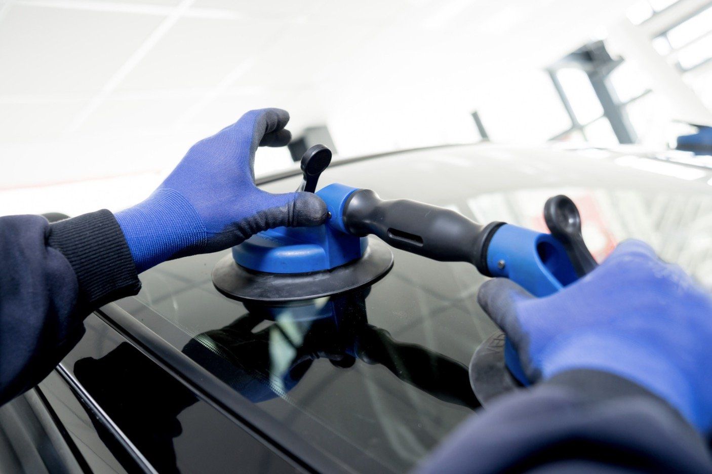 Windshield Being Replaced By Staff