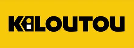 Logo KILOUTOU en noir sur fond jaune vif