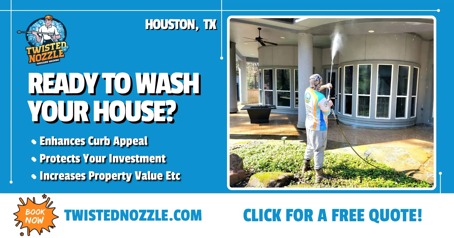 House Washing Houston - Get A Free Quote | Twisted Nozzle
