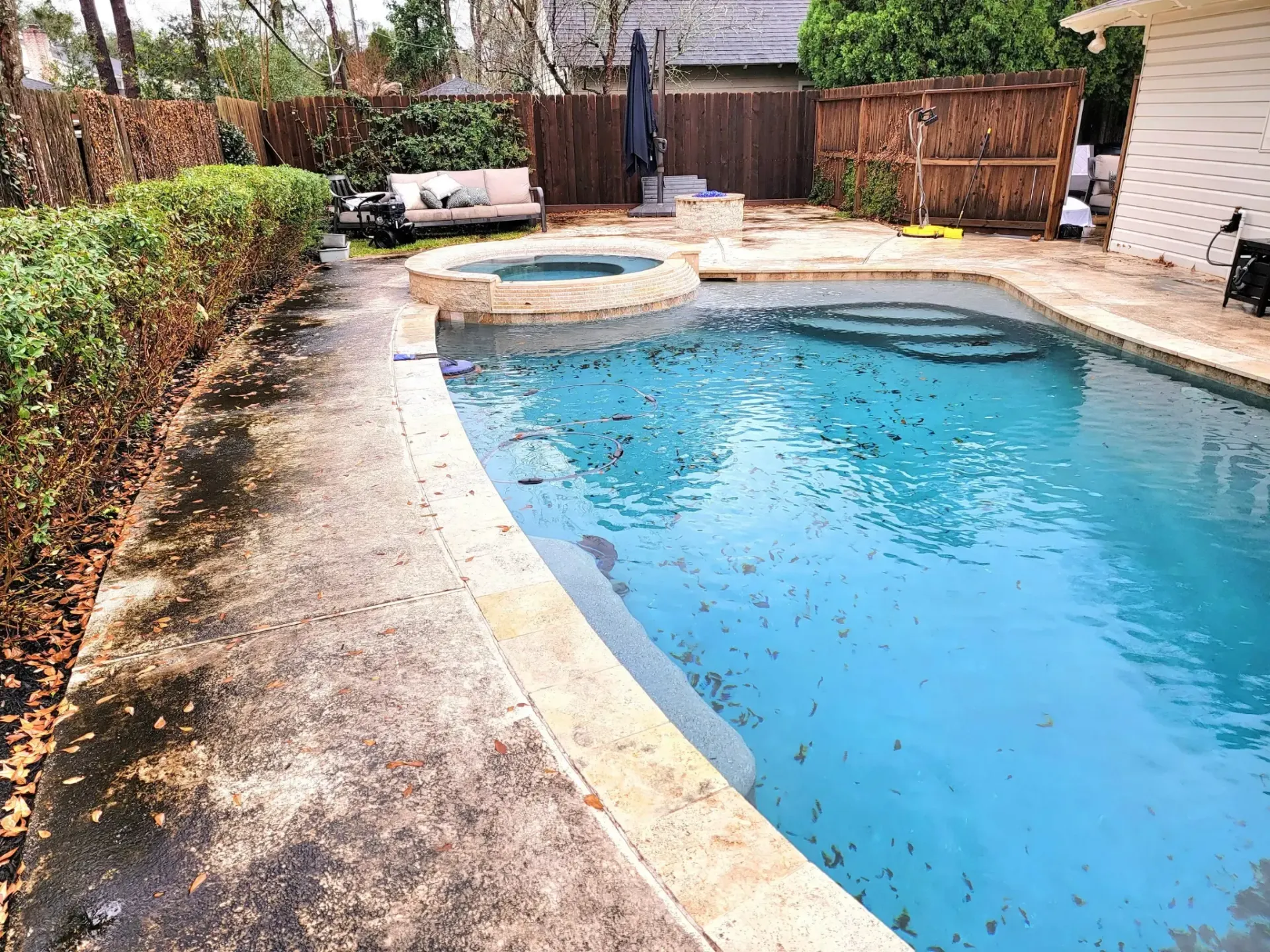 Pool Deck Cleaning in Houston - Before and After | Twisted Nozzle LLC