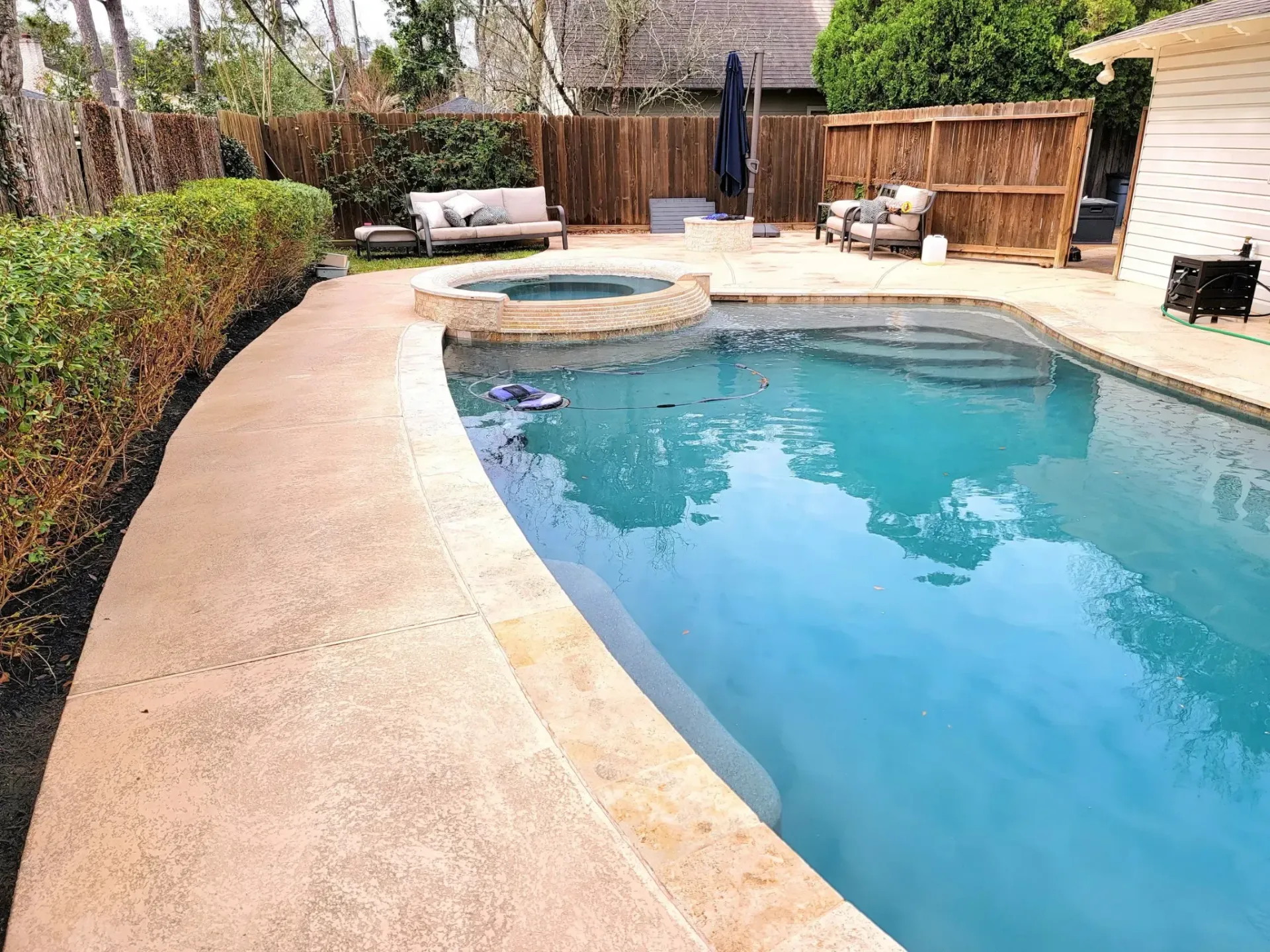Pool Deck Cleaning in Houston - Before and After | Twisted Nozzle LLC