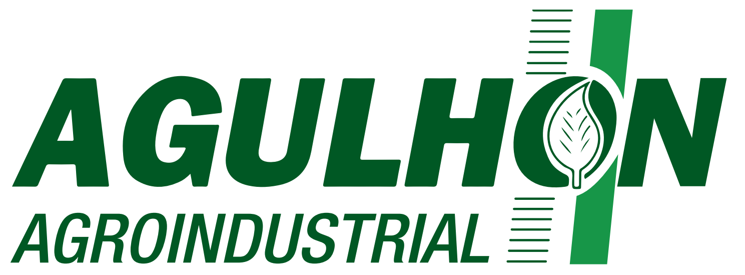 Um logotipo verde e branco para agulhon agroindustrial