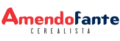 Um logotipo vermelho, branco e azul para amendo fante cerealista