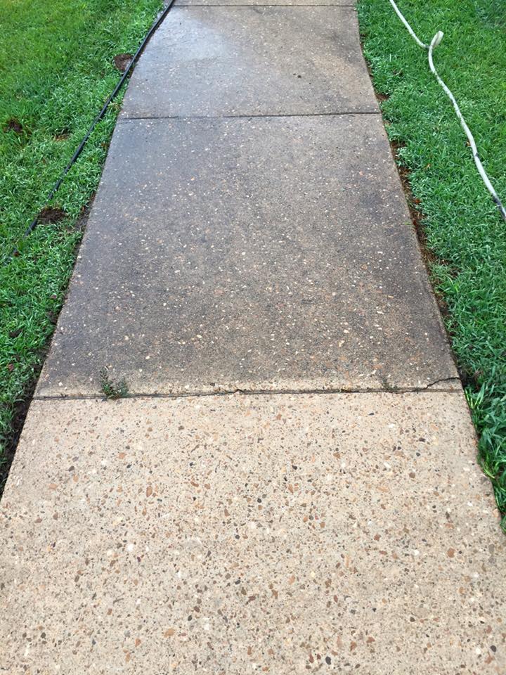 Concrete walkway next to grass — Morrilton, AR — Chadek Power Wash