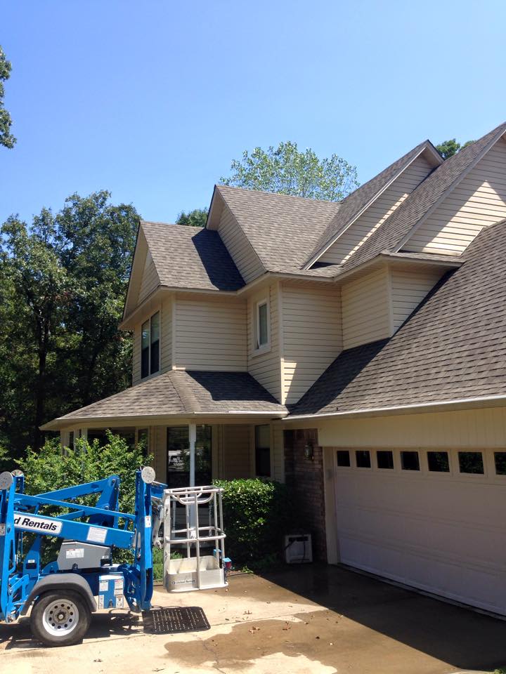 Truck with platform lift parked in front of house — Morrilton, AR — Chadek Power Wash