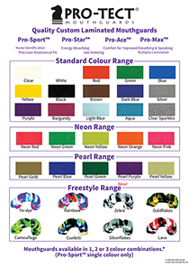 Mouthguard Colour Guide — Wagga Wagga, NSW — Wagga Denture Clinic Mouthguard Colour Guide — Wagga Wagga, NSW — Wagga Denture Clinic