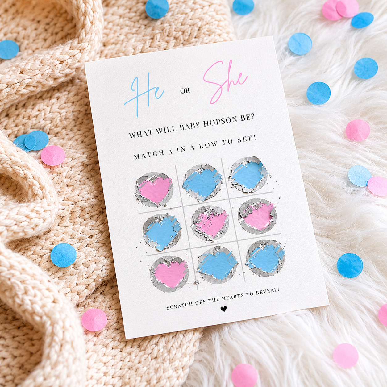 Gender Reveal Scratch Card - XO