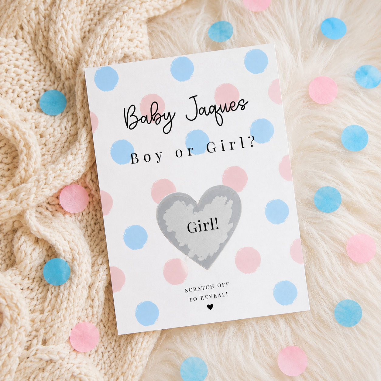 Personalised Gender Reveal Scratch Card