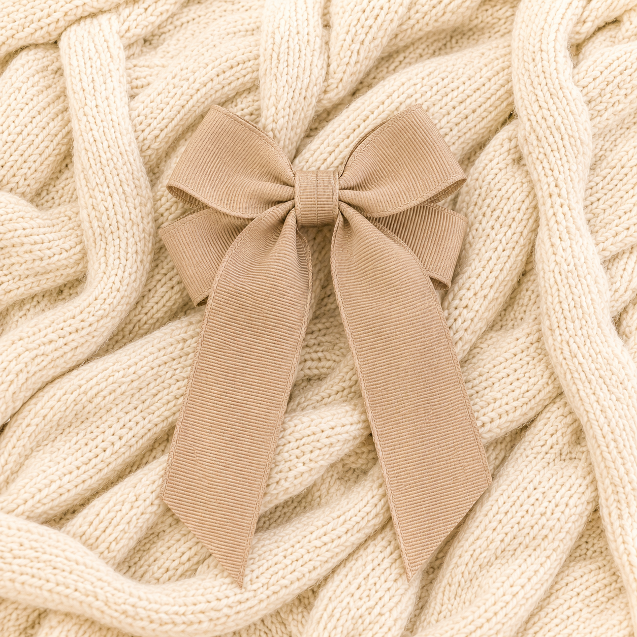 Personalised Hair Bow - Beige