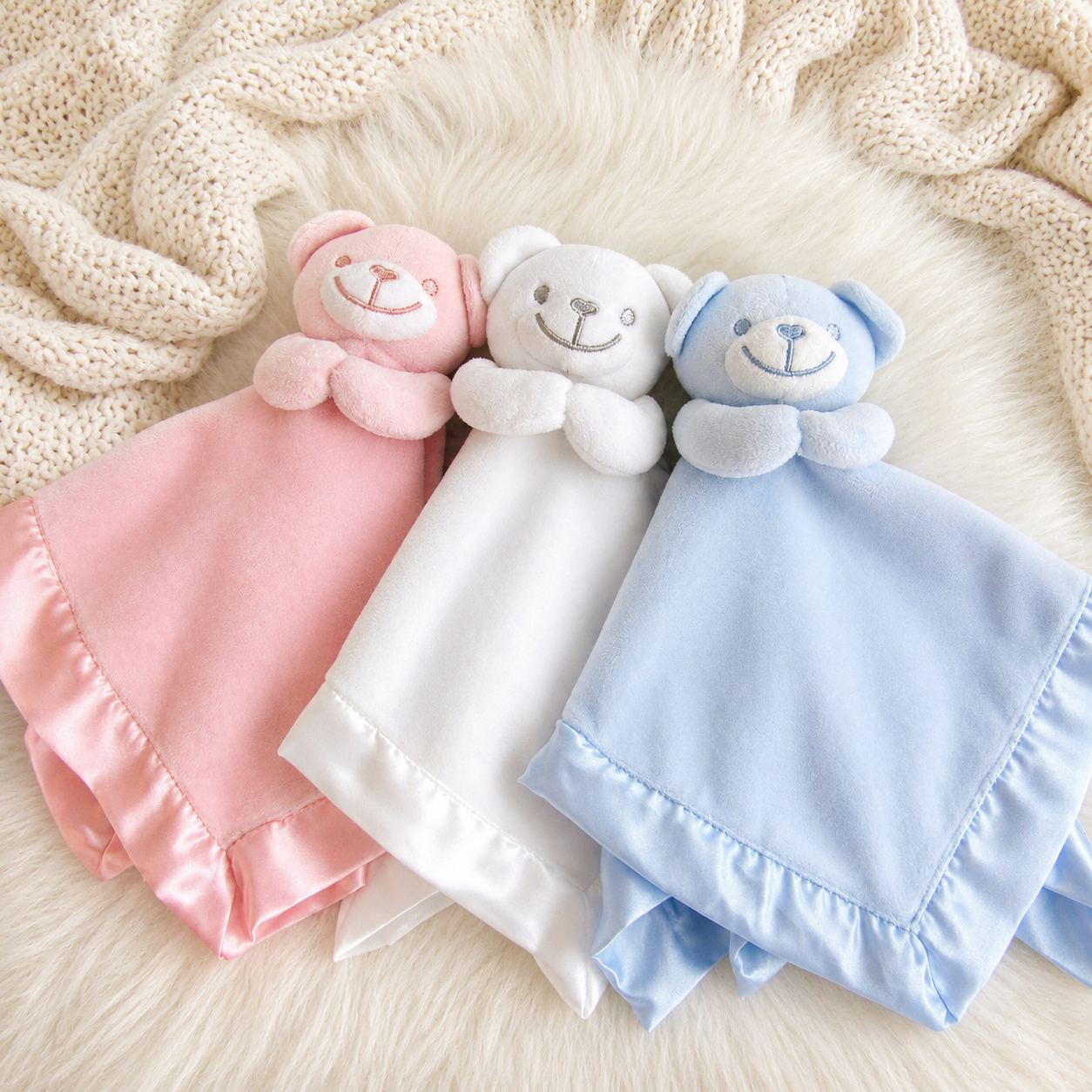 Teddy Comforter - Pink Embroidered