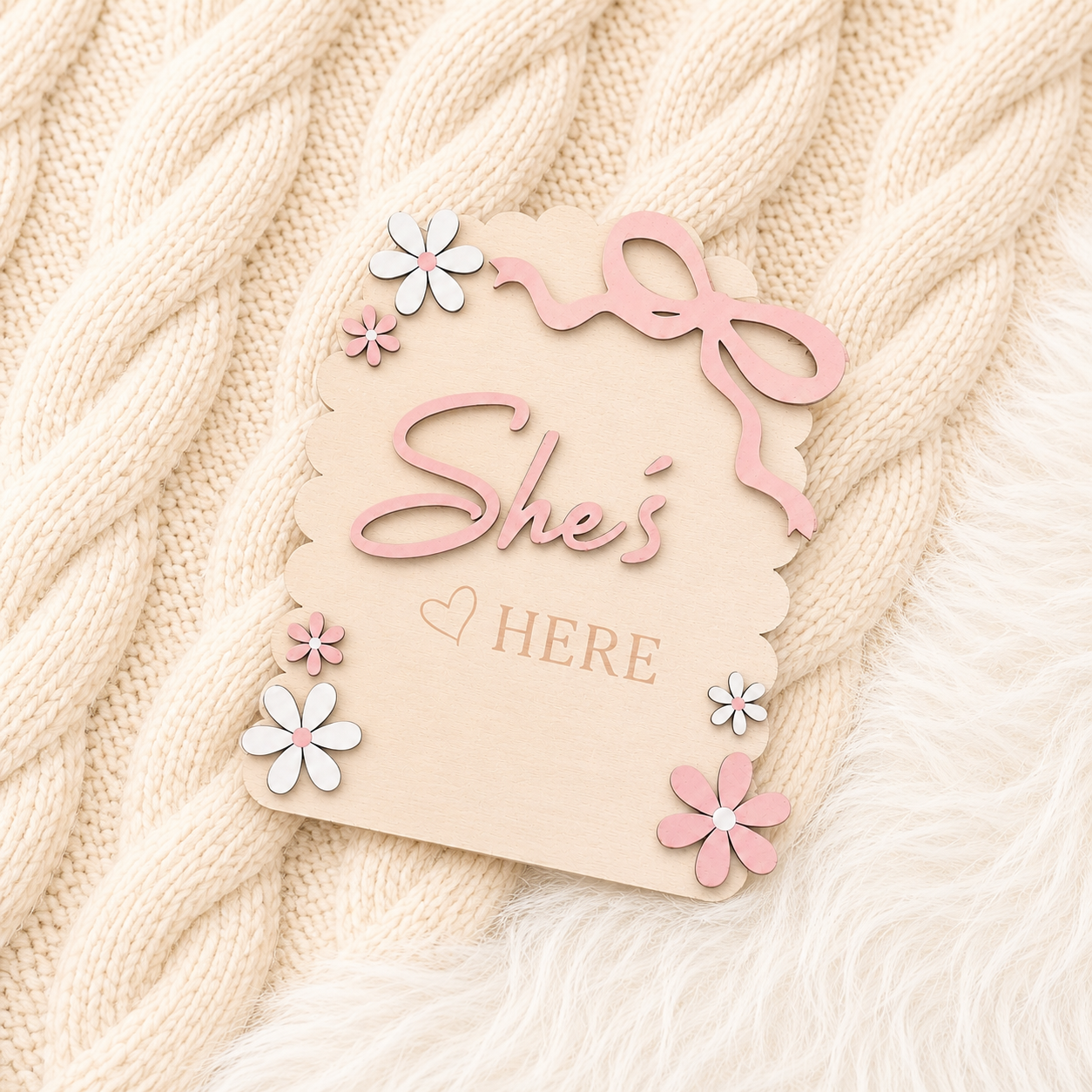 Double Sided Girl's Announcement Sign