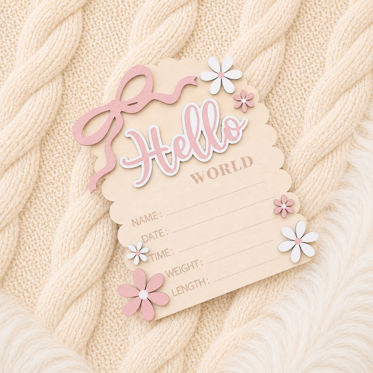 Double Sided Girl's Announcement Sign