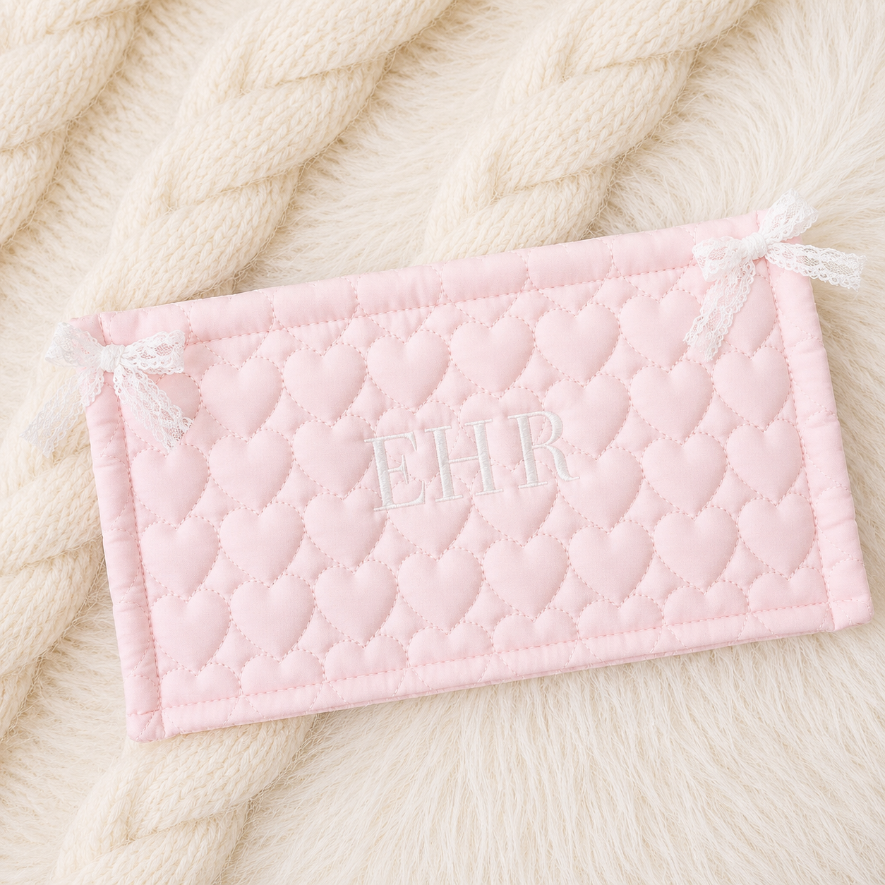 Personalised Pink Quilted Nappy Caddy