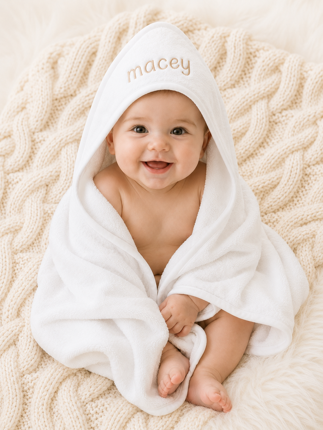 Personalised Soft Baby Bath Towel