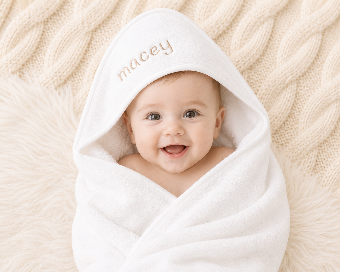 Personalised Soft Baby Bath Towel