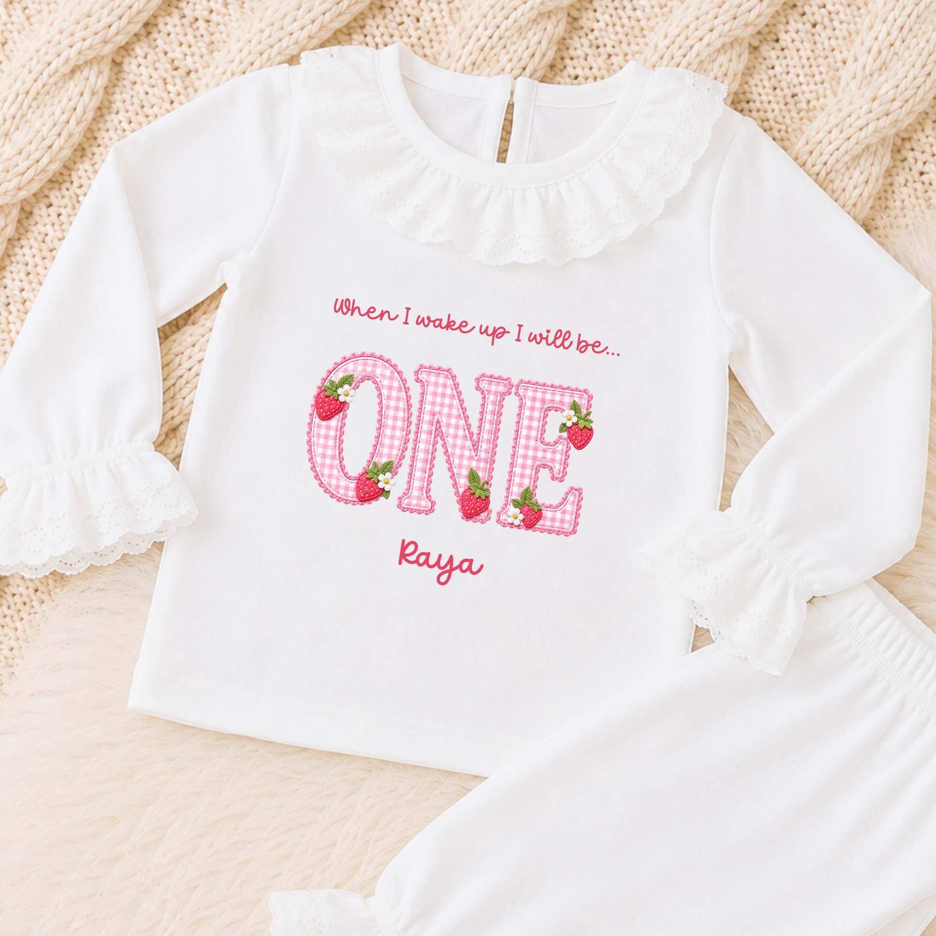 Frilly Birthday Pyjama - Strawberry Theme
